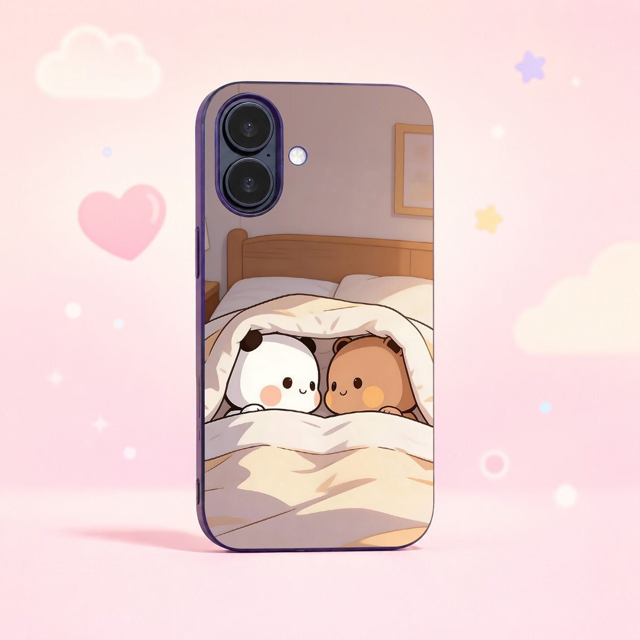 Cute in Bed Glass Phone Case
