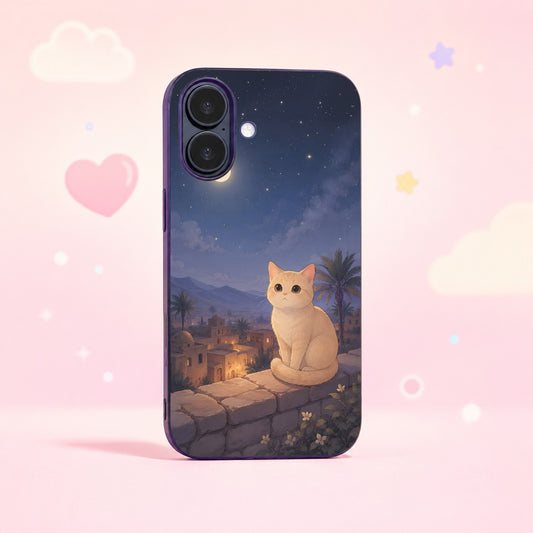 Moonlight Cat Glass Phone Case